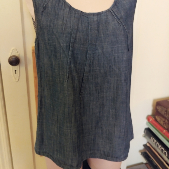 Denim Top Lundstrum Sleeveless Summer Smock Top 10 - Picture 9 of 10